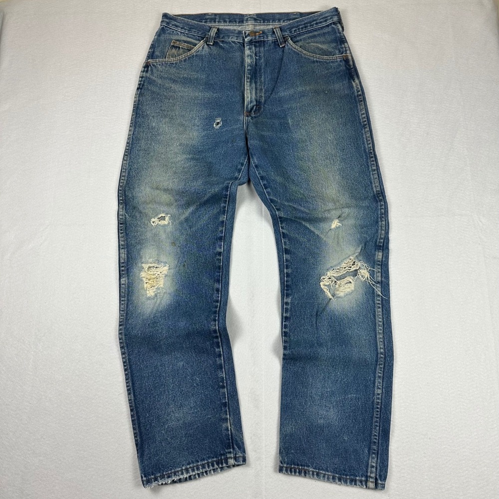 Vintage Rustler Distressed Straight Leg Jeans 36x32 fits 33W